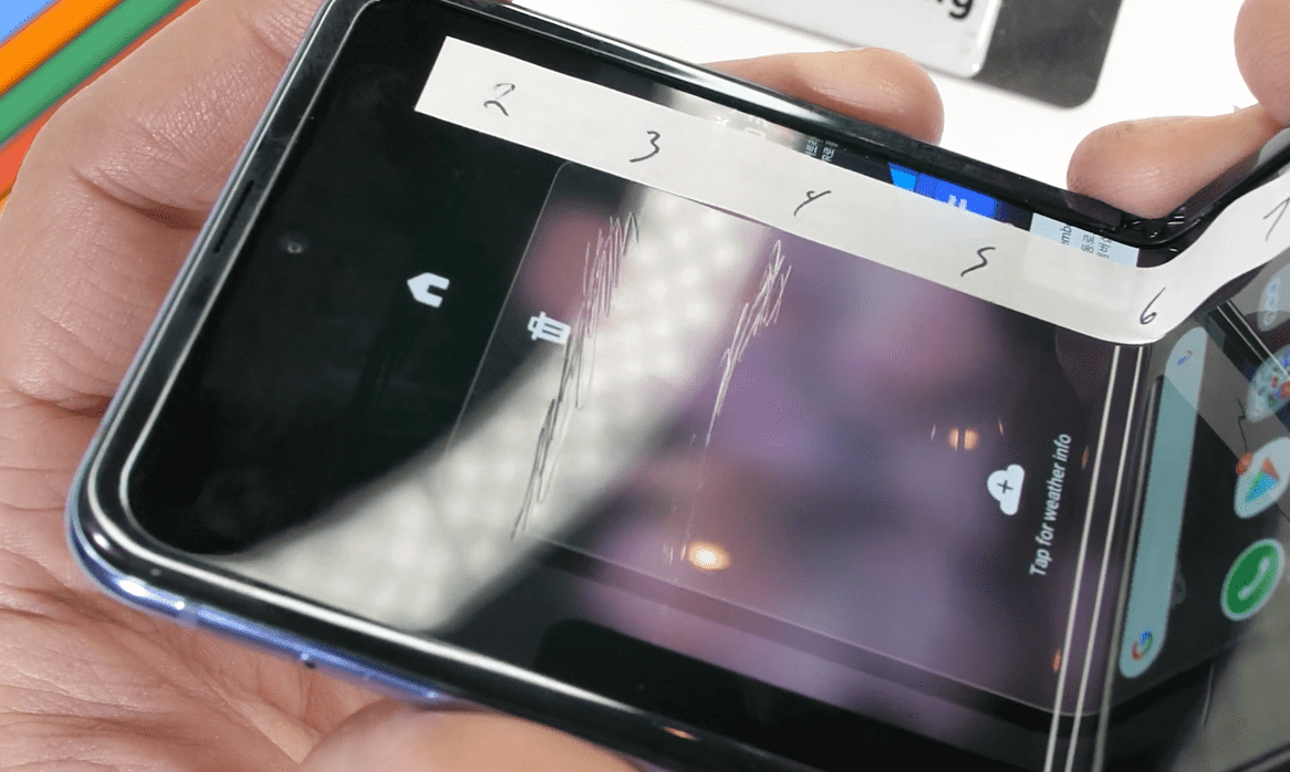 Galaxy Z Flip May Fake Glass Screen Jerryrigeverything Test Img 3