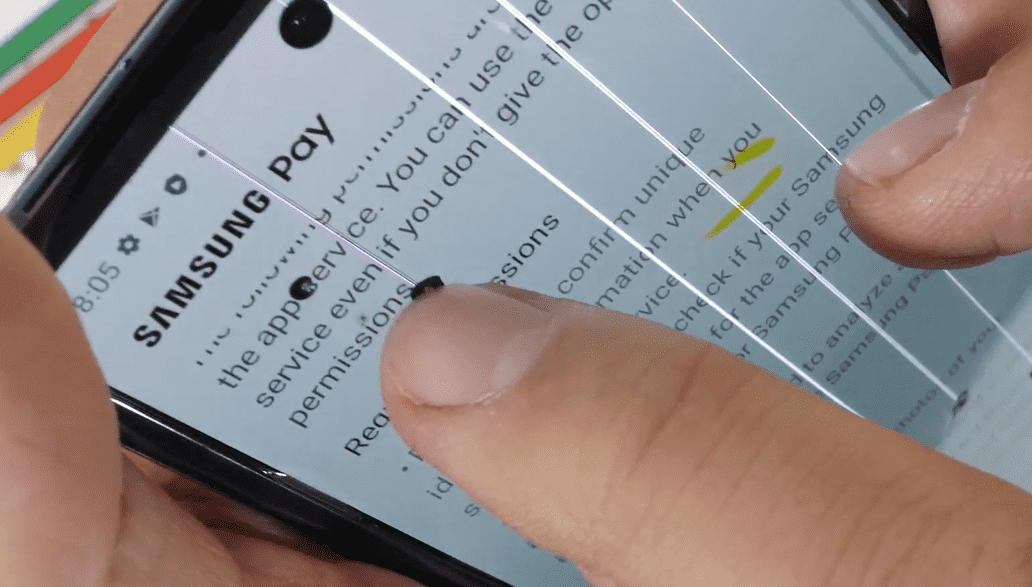 Galaxy Z Flip May Fake Glass Screen Jerryrigeverything Test Img 8
