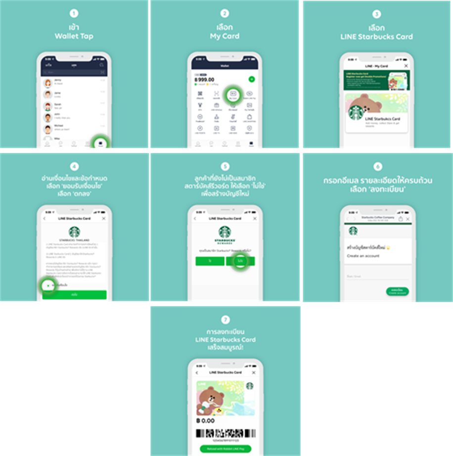 Line Starbucks เติมเงิน