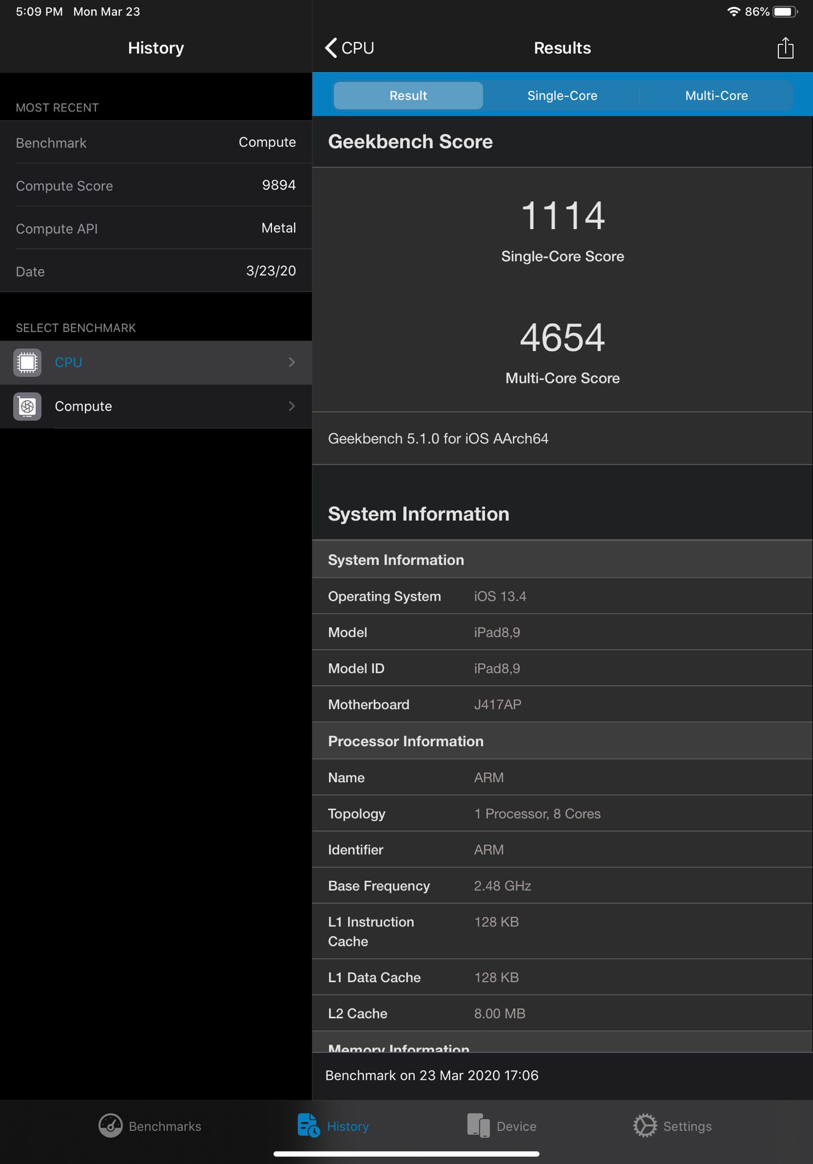 A12z Ipad Pro 2020 Benchmark Score Img 1