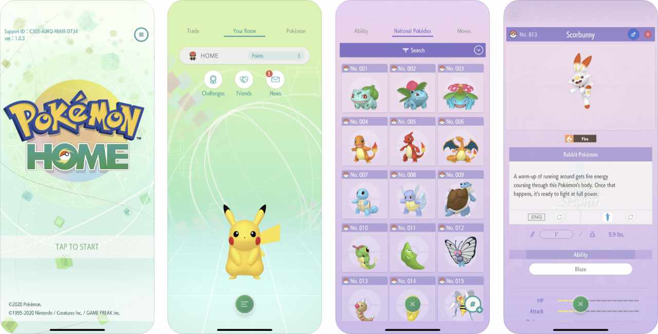 App Pokemon Home Content