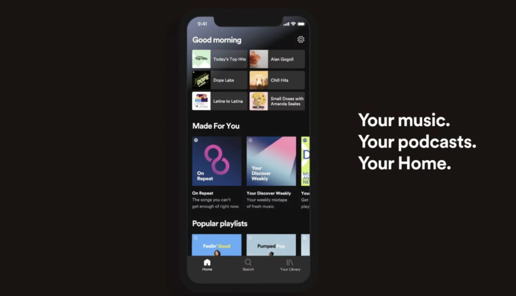 Spotify Update New Homepage Easy To Access Music 1