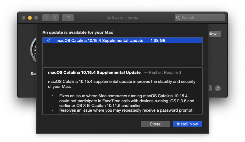 Macos Catalina 10 15 4 Supplemental Update Released Img 1