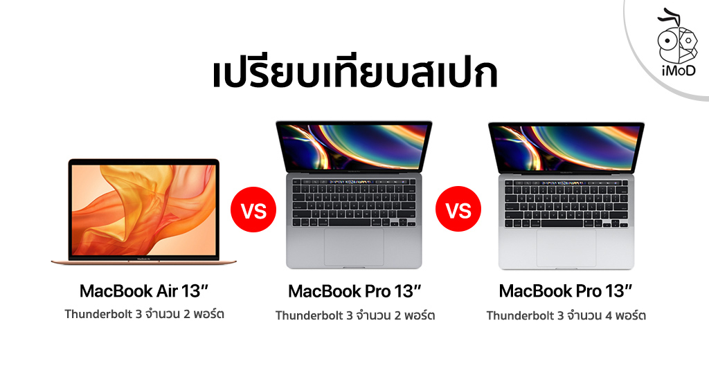เปรียบเทียบสเปก MacBook Pro 13 นิ้วใหม่ (2020) กับ MacBook Air 13 นิ้ว ...