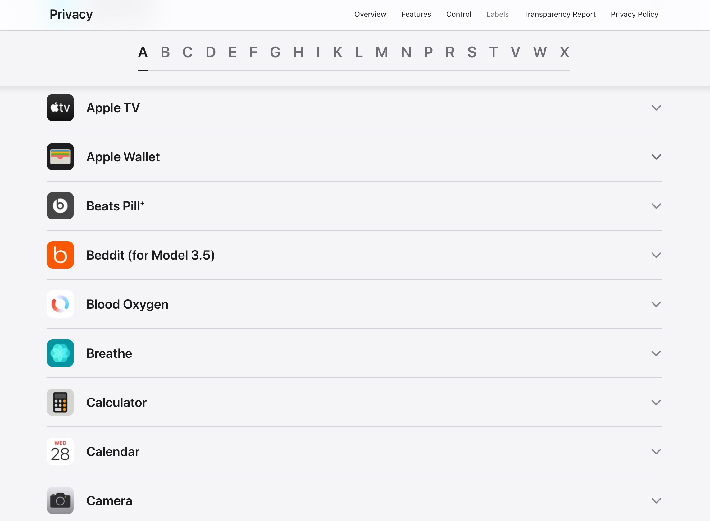 Apple เปิดหน้าเว็บ Privacy Labels ระบุว่าแอปของ Apple เก็บข้อมูลของผู้ใช้อะไรบ้าง