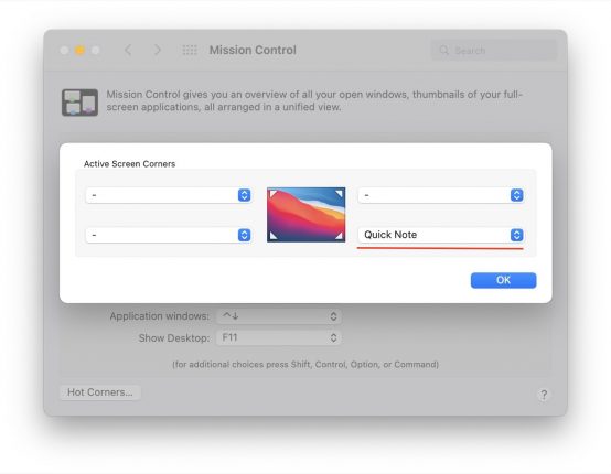 monterey disable quick note monterey disable quick note