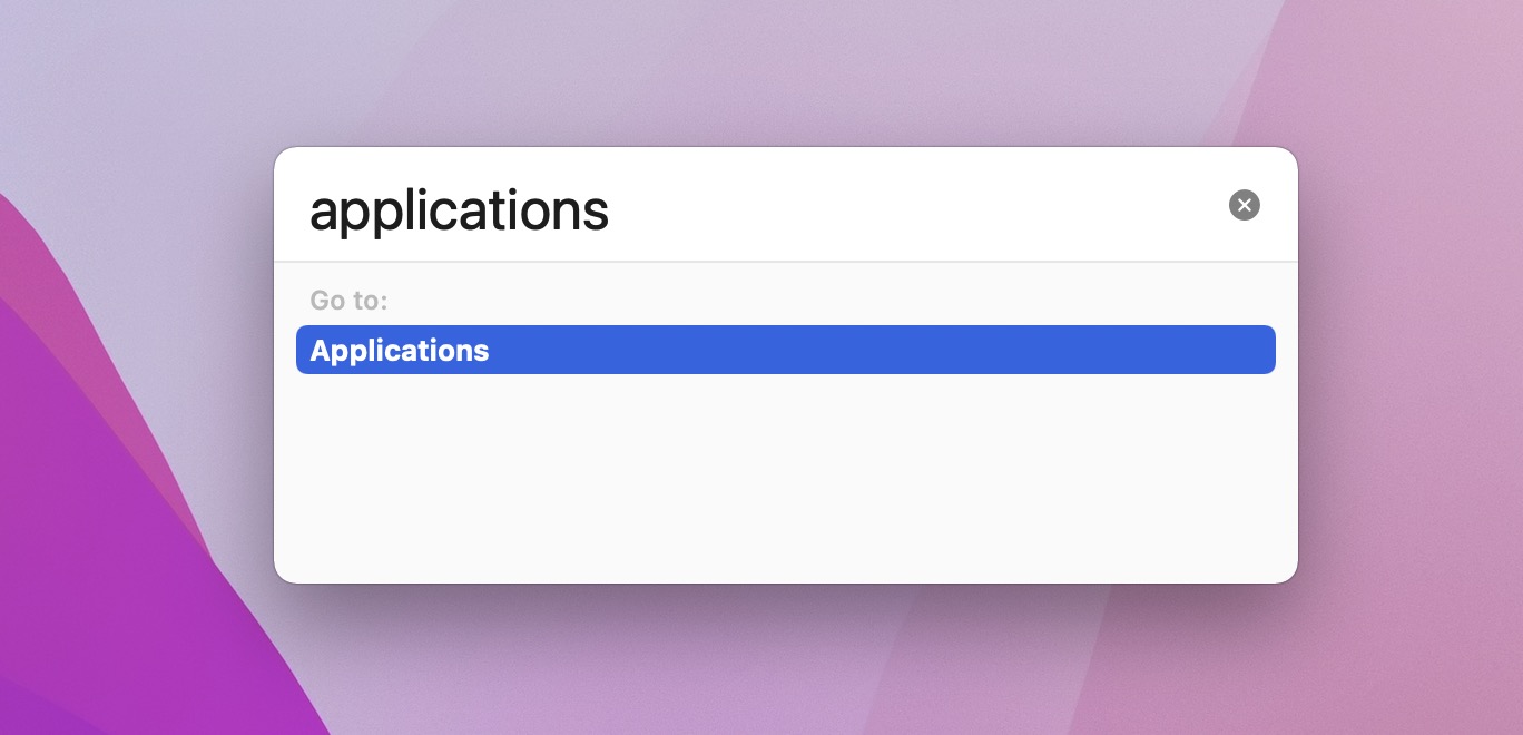 command shift g - go to folder