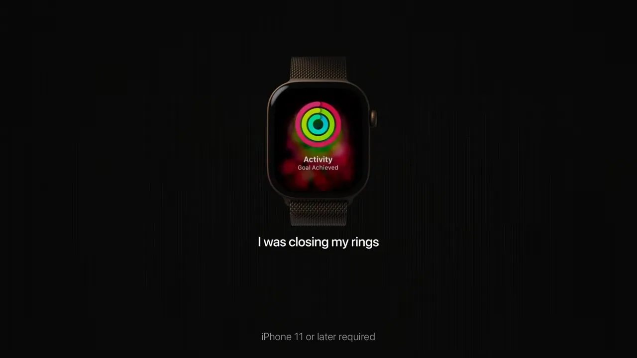 หน้าจอ Apple Watch แสดงวงแหวนกิจกรรม Activity Rings